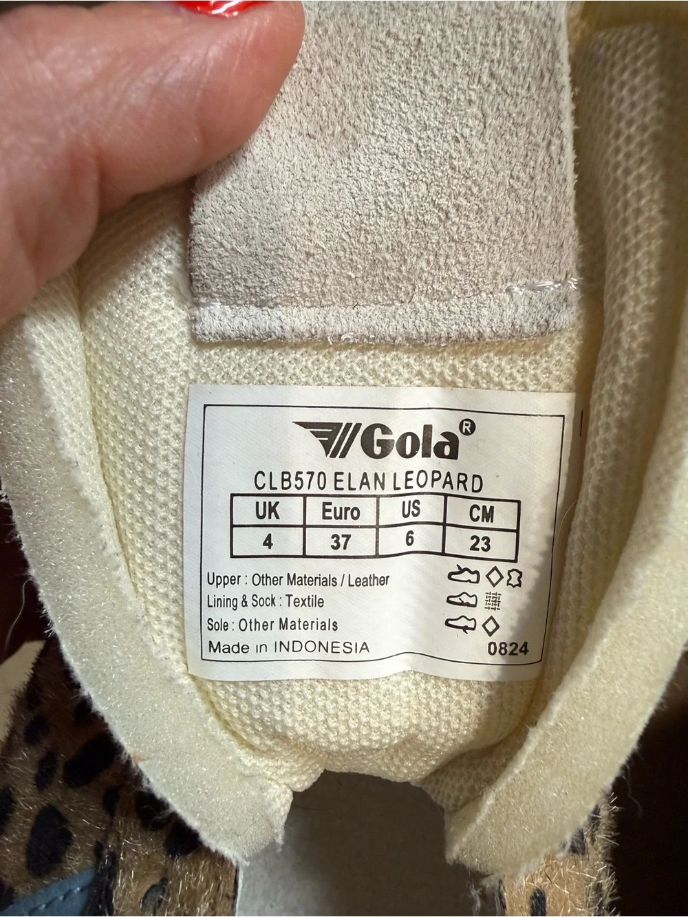 Gola Elan Leopard Print Low-Top Sneakers with Cream Laces and Light Blue Stripes